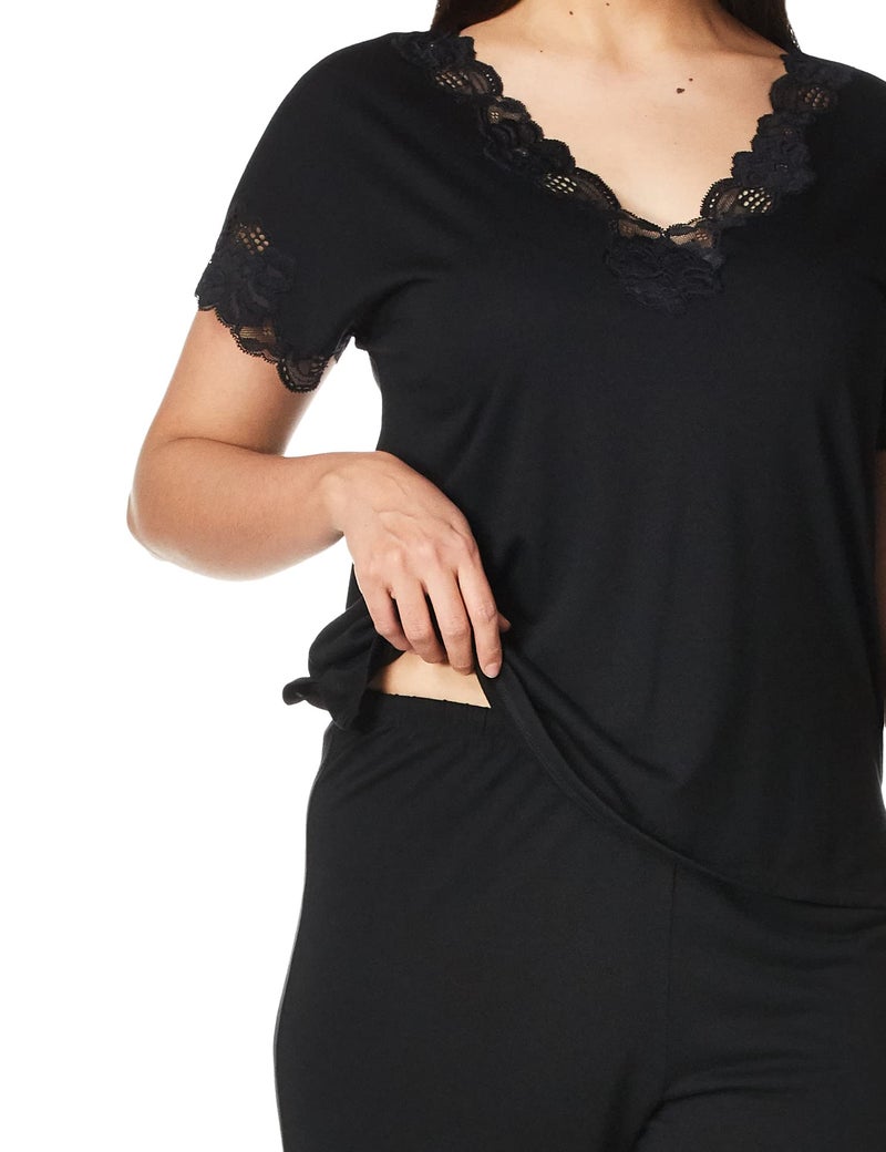 Natori Women's Zen Floral Pajama, Black, Medium - Image 3